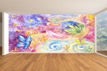 Fée et papillons papier peint mural Art mural Peel & Stick décor auto-adhésif texturé grand mur Art Print 7