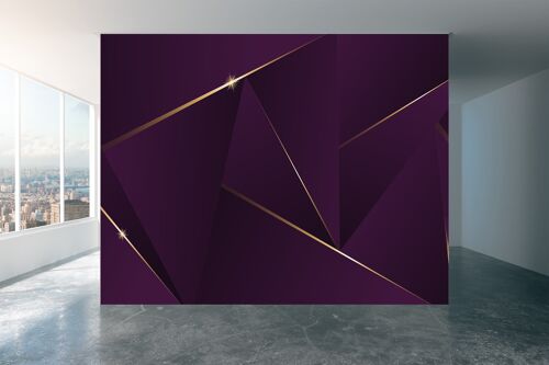 3D Purple Triangles Wall Mural Wallpaper Wall Art Peel & Stick Self Adhesive Decor Textured Large Wall Art Print