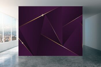 Triangles violets 3D papier peint mural Art mural Peel & Stick décor auto-adhésif texturé grand mur Art Print 1