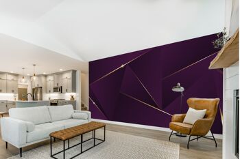 Triangles violets 3D papier peint mural Art mural Peel & Stick décor auto-adhésif texturé grand mur Art Print 3