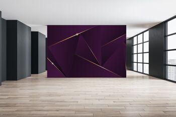 Triangles violets 3D papier peint mural Art mural Peel & Stick décor auto-adhésif texturé grand mur Art Print 4