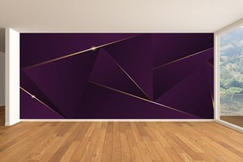 Triangles violets 3D papier peint mural Art mural Peel & Stick décor auto-adhésif texturé grand mur Art Print 7