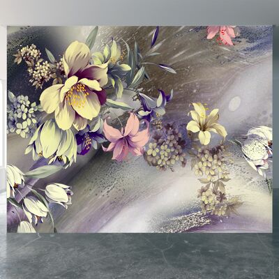 Floral Bouqet Wall Mural Papier Peint Wall Art Peel & Stick Décor Auto-Adhésif Texturé Grand Mur Art Print