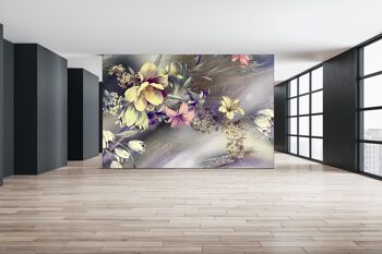 Floral Bouqet Wall Mural Papier Peint Wall Art Peel & Stick Décor Auto-Adhésif Texturé Grand Mur Art Print 4