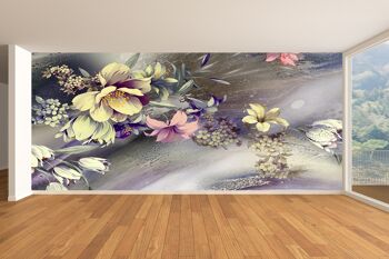 Floral Bouqet Wall Mural Papier Peint Wall Art Peel & Stick Décor Auto-Adhésif Texturé Grand Mur Art Print 7