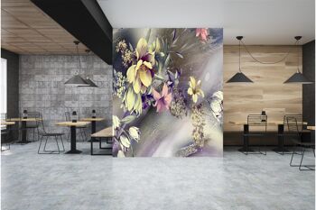 Floral Bouqet Wall Mural Papier Peint Wall Art Peel & Stick Décor Auto-Adhésif Texturé Grand Mur Art Print 9