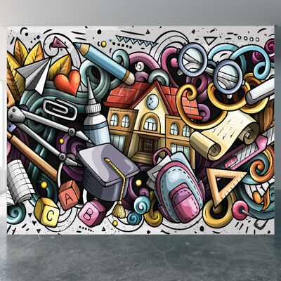 Wandbild im abstrakten Grafiti-Stil, Wandbild, Wandkunst, abziehen und aufkleben, selbstklebend, Dekor, strukturiert, großer Wandkunstdruck