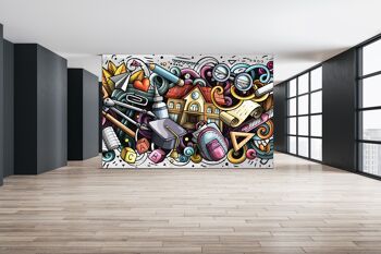 Abstrait Grafiti Style Papier Peint Papier Peint Mur Art Peel & Stick Décor Auto-Adhésif Texturé Grand Mur Art Print 4