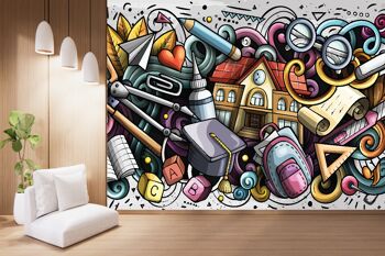 Abstrait Grafiti Style Papier Peint Papier Peint Mur Art Peel & Stick Décor Auto-Adhésif Texturé Grand Mur Art Print 5