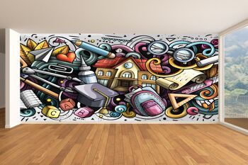 Abstrait Grafiti Style Papier Peint Papier Peint Mur Art Peel & Stick Décor Auto-Adhésif Texturé Grand Mur Art Print 7