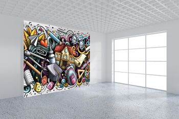 Abstrait Grafiti Style Papier Peint Papier Peint Mur Art Peel & Stick Décor Auto-Adhésif Texturé Grand Mur Art Print 8