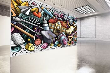 Abstrait Grafiti Style Papier Peint Papier Peint Mur Art Peel & Stick Décor Auto-Adhésif Texturé Grand Mur Art Print 10