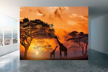 Affrican girafe scène murale papier peint Art mural Peel & Stick décor auto-adhésif texturé grand mur Art Print 1