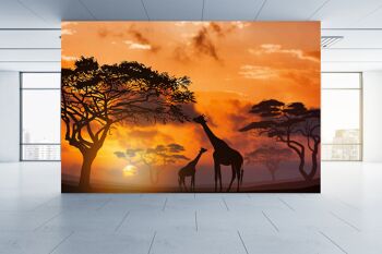 Affrican girafe scène murale papier peint Art mural Peel & Stick décor auto-adhésif texturé grand mur Art Print 2