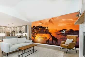 Affrican girafe scène murale papier peint Art mural Peel & Stick décor auto-adhésif texturé grand mur Art Print 3
