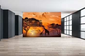 Affrican girafe scène murale papier peint Art mural Peel & Stick décor auto-adhésif texturé grand mur Art Print 4