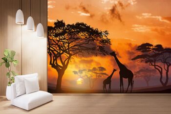 Affrican girafe scène murale papier peint Art mural Peel & Stick décor auto-adhésif texturé grand mur Art Print 5