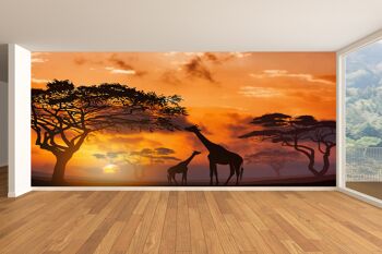 Affrican girafe scène murale papier peint Art mural Peel & Stick décor auto-adhésif texturé grand mur Art Print 7