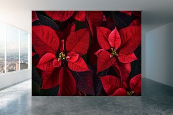 Poinsettia Plante Feuilles Murale Papier Peint Mur Art Peel & Stick Auto-Adhésif Décor Texturé Grand Mur Art Print 1