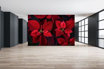 Poinsettia Plante Feuilles Murale Papier Peint Mur Art Peel & Stick Auto-Adhésif Décor Texturé Grand Mur Art Print 4