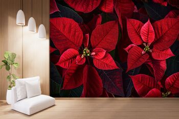 Poinsettia Plante Feuilles Murale Papier Peint Mur Art Peel & Stick Auto-Adhésif Décor Texturé Grand Mur Art Print 5