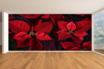 Poinsettia Plante Feuilles Murale Papier Peint Mur Art Peel & Stick Auto-Adhésif Décor Texturé Grand Mur Art Print 7