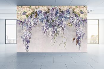 Branches de lilas sur le fond gris papier peint mural Art mural Peel & Stick décor auto-adhésif texturé grand mur Art Print 2