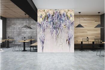 Branches de lilas sur le fond gris papier peint mural Art mural Peel & Stick décor auto-adhésif texturé grand mur Art Print 9