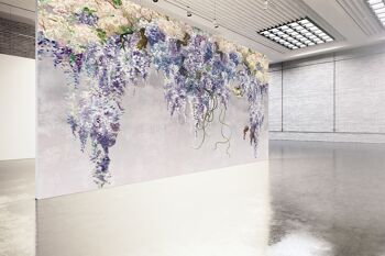 Branches de lilas sur le fond gris papier peint mural Art mural Peel & Stick décor auto-adhésif texturé grand mur Art Print 10