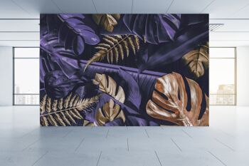 Or et violet Monstera papier peint mural Art mural Peel & Stick décor auto-adhésif texturé grand mur Art Print 2