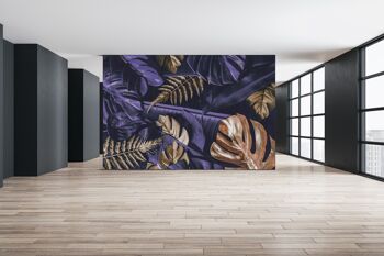 Or et violet Monstera papier peint mural Art mural Peel & Stick décor auto-adhésif texturé grand mur Art Print 4