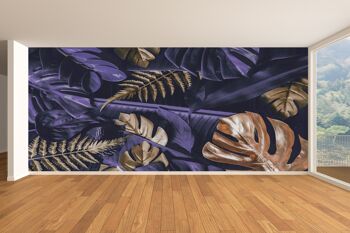 Or et violet Monstera papier peint mural Art mural Peel & Stick décor auto-adhésif texturé grand mur Art Print 7