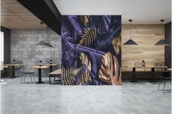 Or et violet Monstera papier peint mural Art mural Peel & Stick décor auto-adhésif texturé grand mur Art Print 9