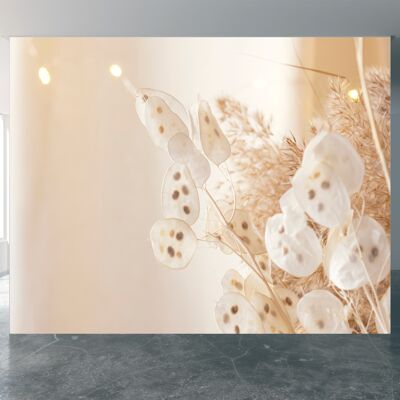 Pampas Grass Bouquet Wall Mural Wallpaper Wall Art Peel & Stick Self Adhesive Decor Textured Large Wall Art Print