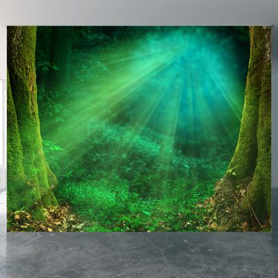 Magical Woods Landscape Wall Mural Wallpaper Wall Art Peel & Stick Decorazione autoadesiva Tessuto grande stampa artistica da parete