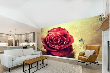 Fond vintage avec papier peint mural Rose rouge Wall Art Peel & Stick décor auto-adhésif texturé grand mur Art Print 3