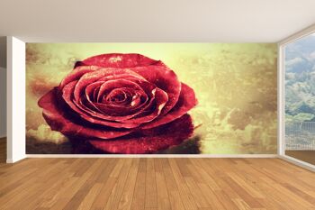 Fond vintage avec papier peint mural Rose rouge Wall Art Peel & Stick décor auto-adhésif texturé grand mur Art Print 7