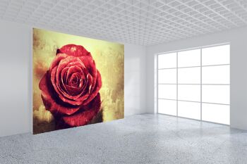 Fond vintage avec papier peint mural Rose rouge Wall Art Peel & Stick décor auto-adhésif texturé grand mur Art Print 8