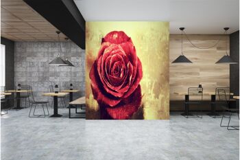 Fond vintage avec papier peint mural Rose rouge Wall Art Peel & Stick décor auto-adhésif texturé grand mur Art Print 9