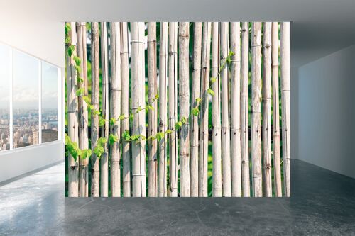 Bamboo Fance Background Wall Mural Wallpaper Wall Art Peel & Stick Self Adhesive Decor Textured Large Wall Art Print