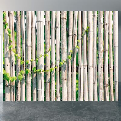 Bamboo Fance Background Murale Carta da parati Wall Art Peel & Stick Decorazione autoadesiva Tessuto grande stampa artistica da parete