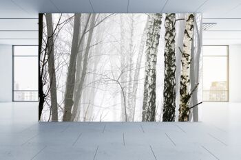 Forêt d'hiver dans le brouillard de tiques papier peint mural Art mural Peel & Stick décor auto-adhésif texturé grand mur Art Print 2