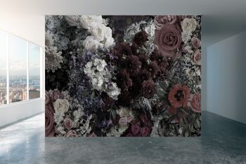 Dark Florals Wall Mural Wallpaper Wall Art Peel & Stick Décor auto-adhésif Texturé Grand mur Art Print 1