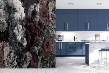 Dark Florals Wall Mural Wallpaper Wall Art Peel & Stick Décor auto-adhésif Texturé Grand mur Art Print 6