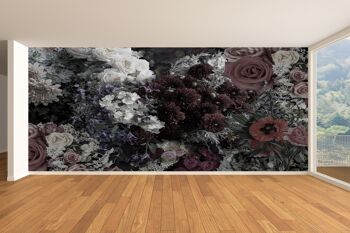 Dark Florals Wall Mural Wallpaper Wall Art Peel & Stick Décor auto-adhésif Texturé Grand mur Art Print 7
