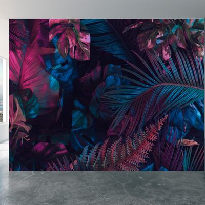 Colorful Tropical Leaves Wall Mural Wallpaper Wall Art Peel & Stick Self Adhesive Decor Textured Large Wall Art Print
