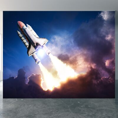 Space Shuttle Wall Mural Wallpaper Wall Art Peel & Stick Self Adhesive Decor Textured Large Wall Art Print