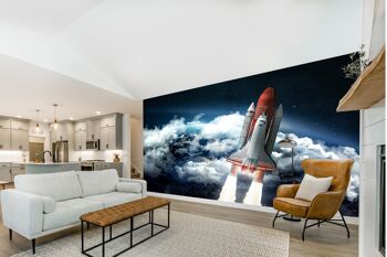 Navette spatiale dans l'espace papier peint mural Art mural Peel & Stick décor auto-adhésif texturé grand mur Art Print 3