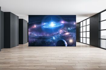 Galaxie dans l'espace profond papier peint mural Art mural Peel & Stick décor auto-adhésif texturé grand mur Art impression 1 4