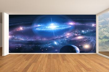 Galaxie dans l'espace profond papier peint mural Art mural Peel & Stick décor auto-adhésif texturé grand mur Art impression 1 7